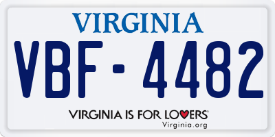 VA license plate VBF4482