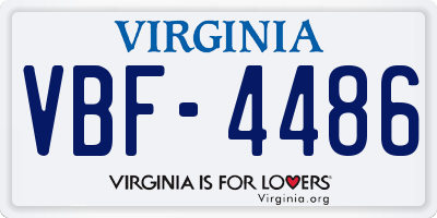 VA license plate VBF4486