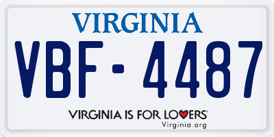 VA license plate VBF4487