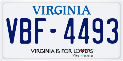 VA license plate VBF4493