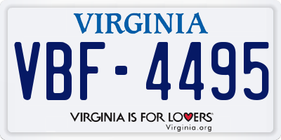 VA license plate VBF4495