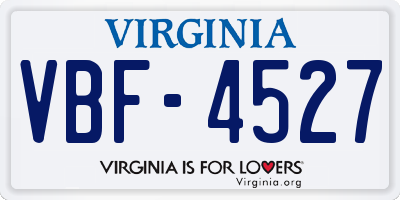 VA license plate VBF4527
