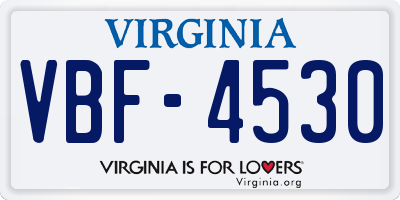 VA license plate VBF4530