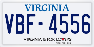 VA license plate VBF4556