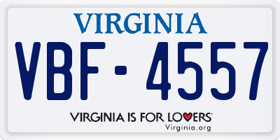 VA license plate VBF4557