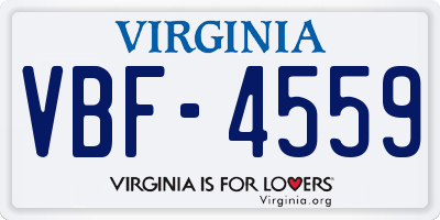 VA license plate VBF4559