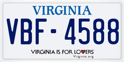 VA license plate VBF4588