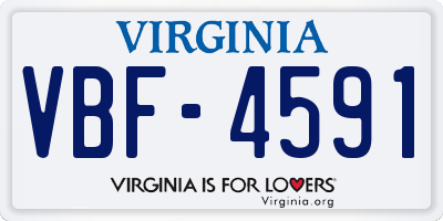 VA license plate VBF4591