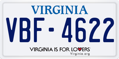 VA license plate VBF4622