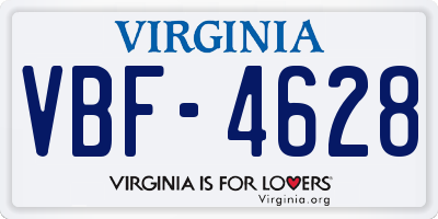 VA license plate VBF4628
