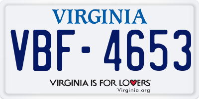 VA license plate VBF4653
