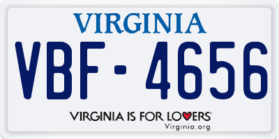 VA license plate VBF4656