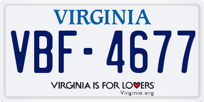 VA license plate VBF4677