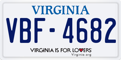 VA license plate VBF4682