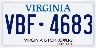VA license plate VBF4683