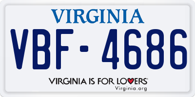 VA license plate VBF4686