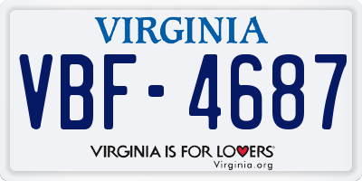 VA license plate VBF4687