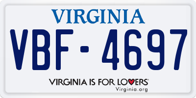 VA license plate VBF4697