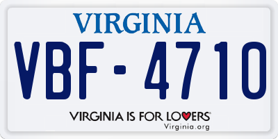 VA license plate VBF4710