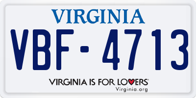 VA license plate VBF4713