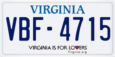 VA license plate VBF4715