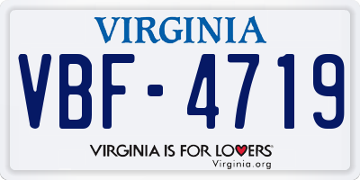 VA license plate VBF4719