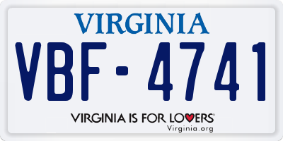 VA license plate VBF4741