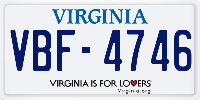 VA license plate VBF4746