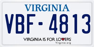 VA license plate VBF4813