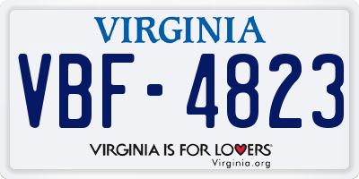 VA license plate VBF4823