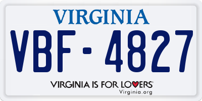 VA license plate VBF4827