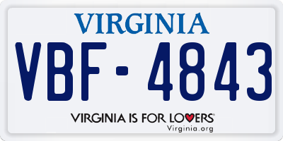 VA license plate VBF4843
