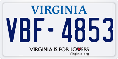 VA license plate VBF4853