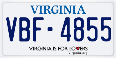 VA license plate VBF4855