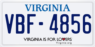 VA license plate VBF4856