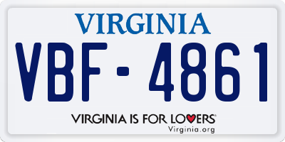 VA license plate VBF4861