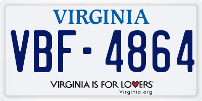 VA license plate VBF4864