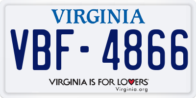 VA license plate VBF4866