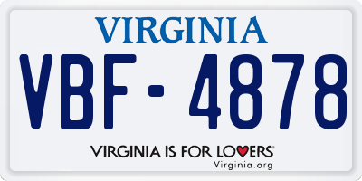 VA license plate VBF4878