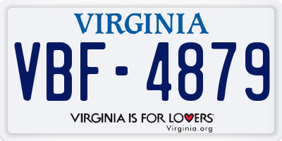 VA license plate VBF4879