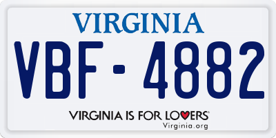 VA license plate VBF4882