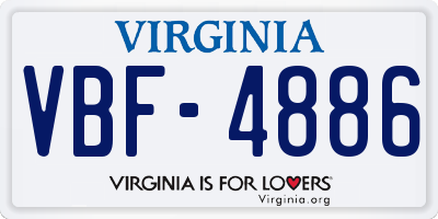 VA license plate VBF4886