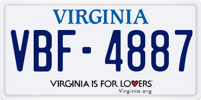 VA license plate VBF4887