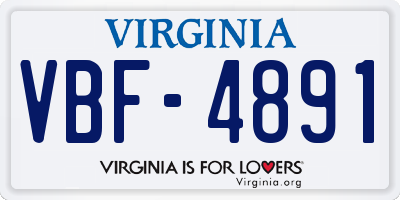 VA license plate VBF4891