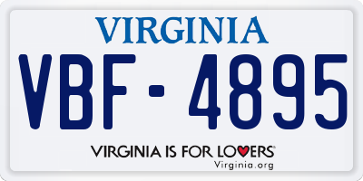 VA license plate VBF4895