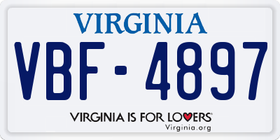VA license plate VBF4897