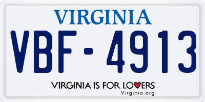 VA license plate VBF4913