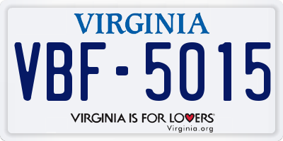 VA license plate VBF5015