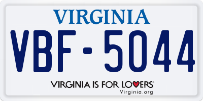VA license plate VBF5044