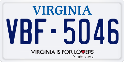 VA license plate VBF5046